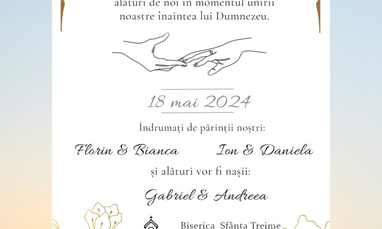 invitații digitale pentru nuntă