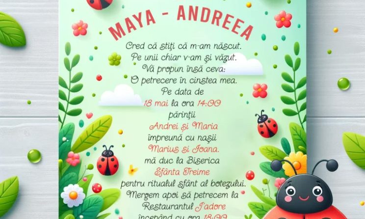 Invitații Digitale pentru Botez
